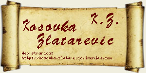 Kosovka Zlatarević vizit kartica